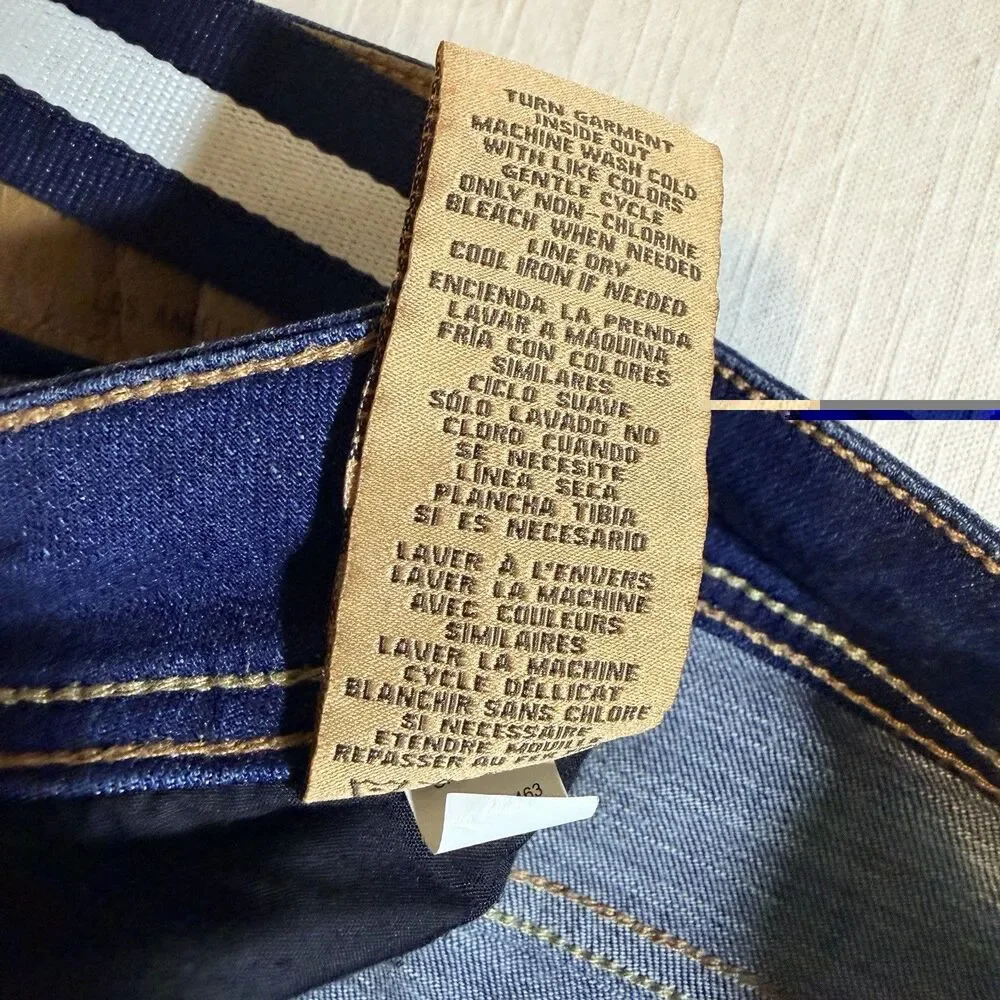 Seven 7 Jeans Mens 36 x 32 Blue Denim Slim Straight Leg Dark Wash Retro Belt
